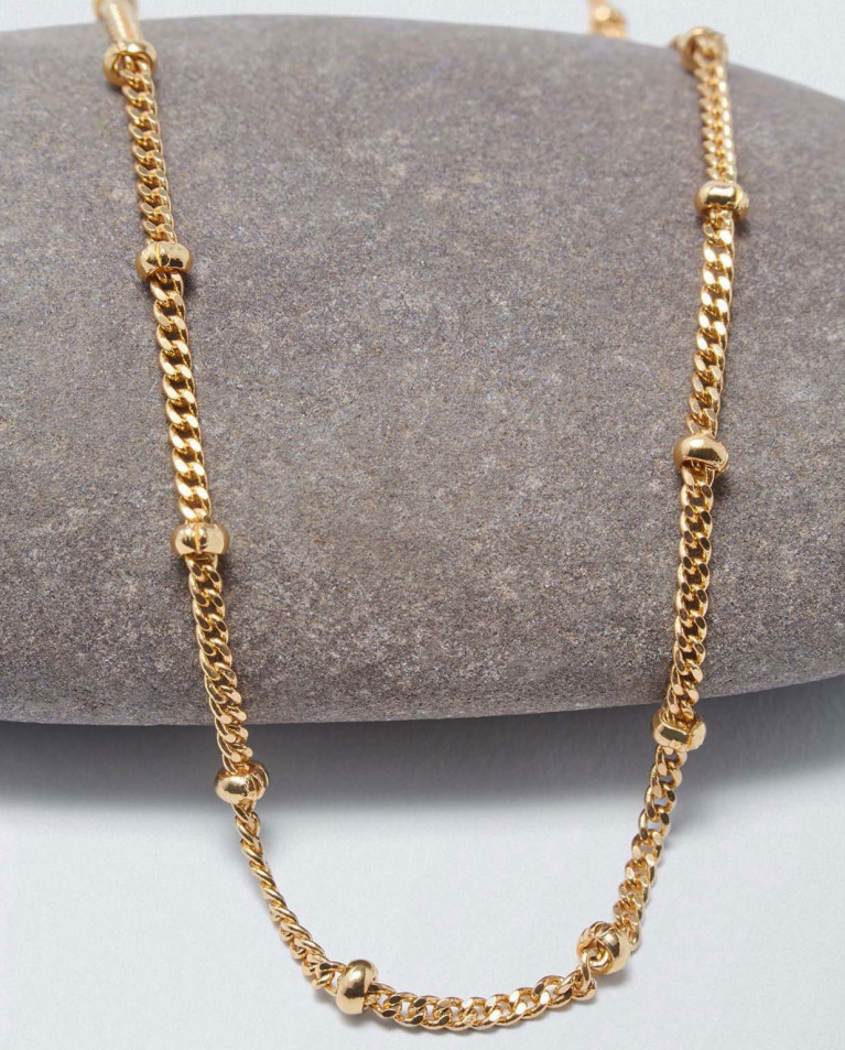 Gold plated chain with beads detail Gold