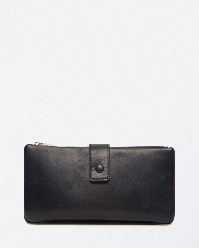 Portefeuille long avec porte-cartes et porte-monna Noir