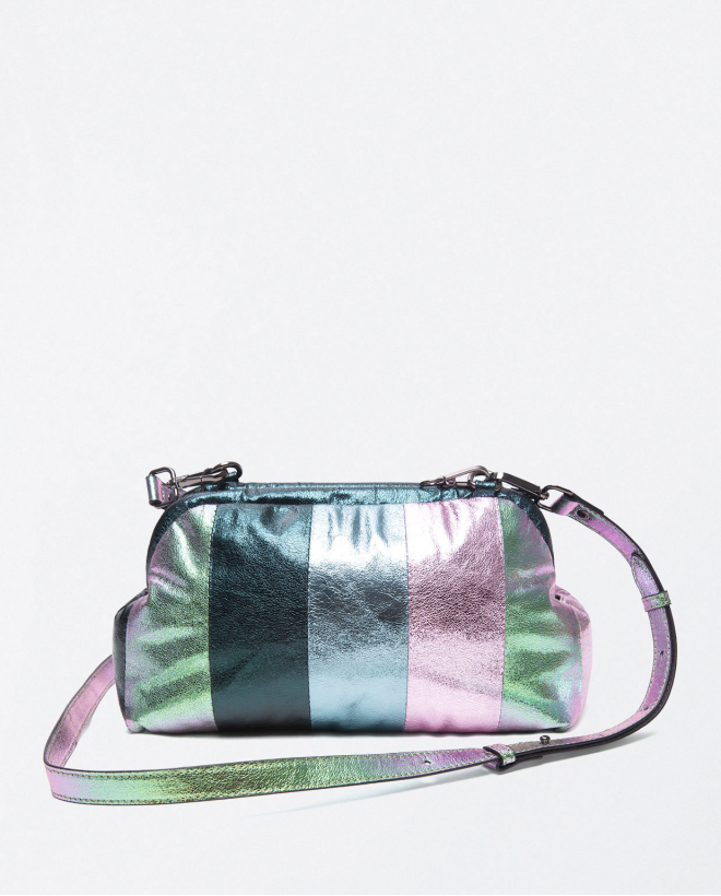 Metallic clutch bag with...