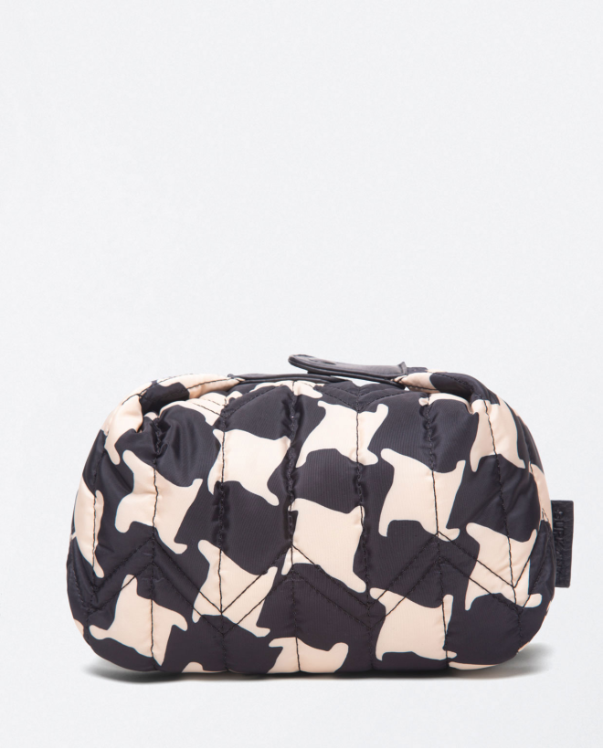 Quilted toiletry bag with bicolor zip Black