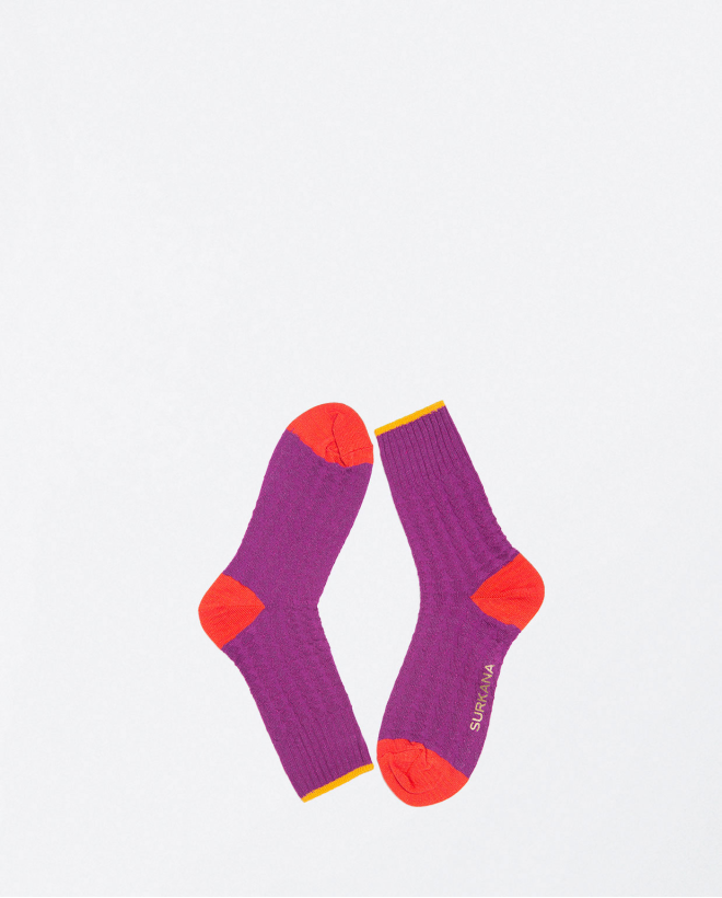 Printed short sock with a touch of glitter Lilac