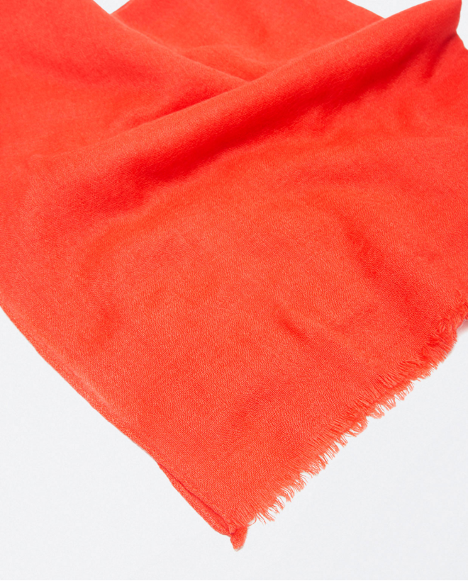 Plain woollen scarf Red