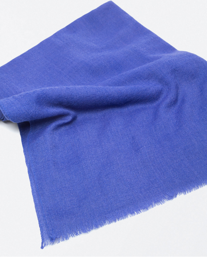 Plain woollen scarf Blue