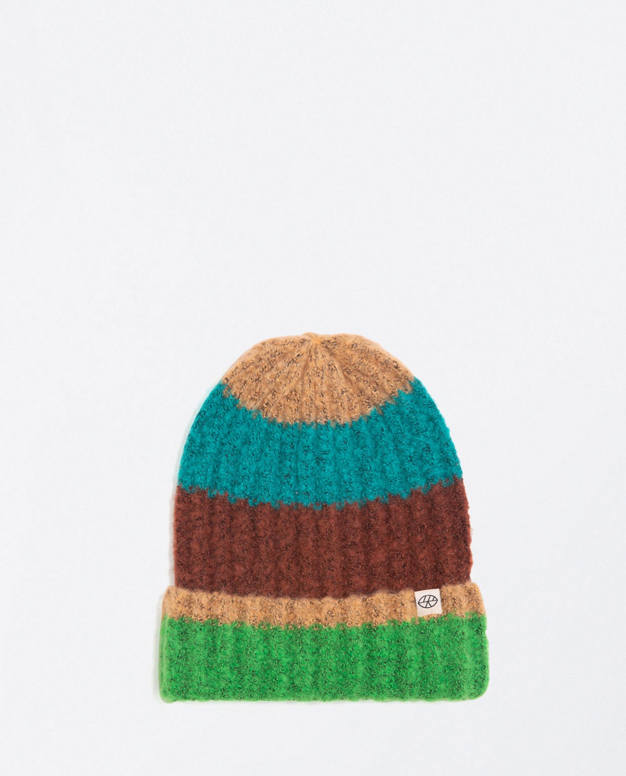 Striped ribbed hat Brown