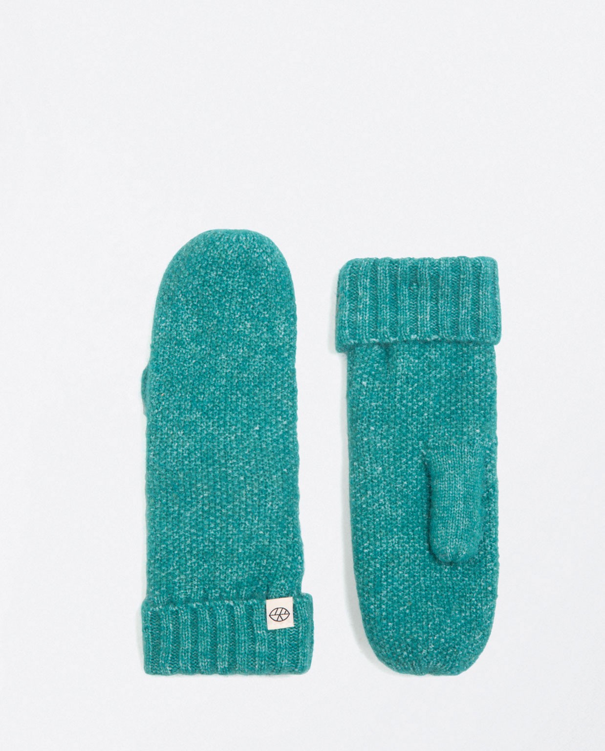 Plain rice knitted mittens Blue