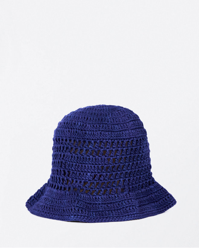 Plain crochet beach cap Blue