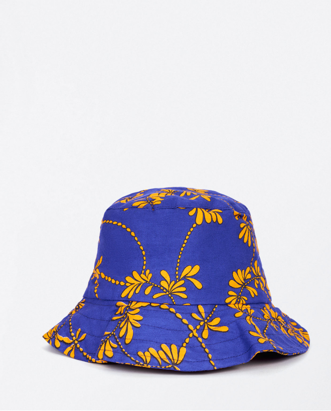 Chapeau de plage imprimé Bleu