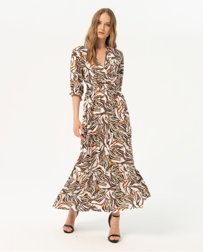 Printed long dress with...