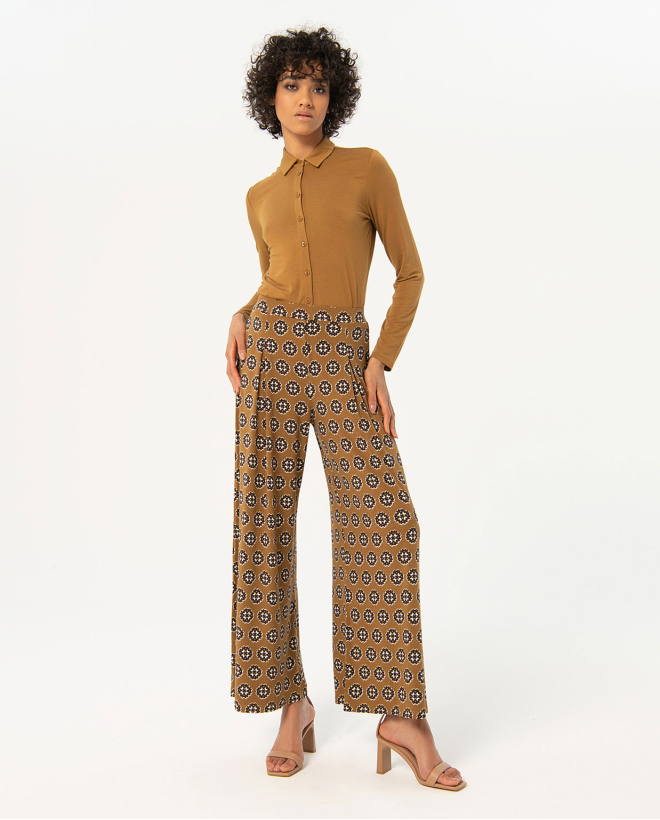 Pantalon large extensible Khaki
