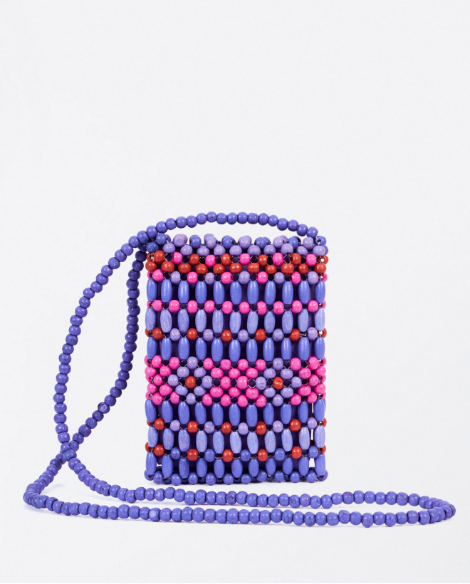 Beaded mobile carrier Lilac