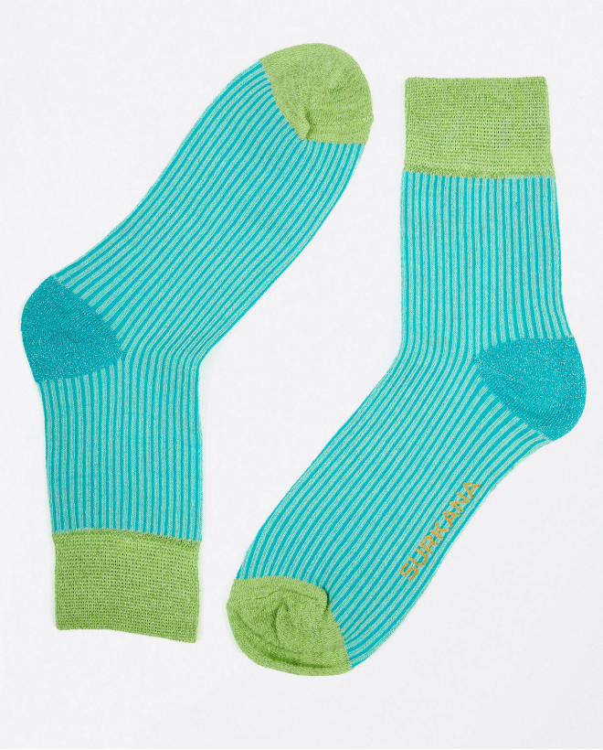 Short lurex socks Green