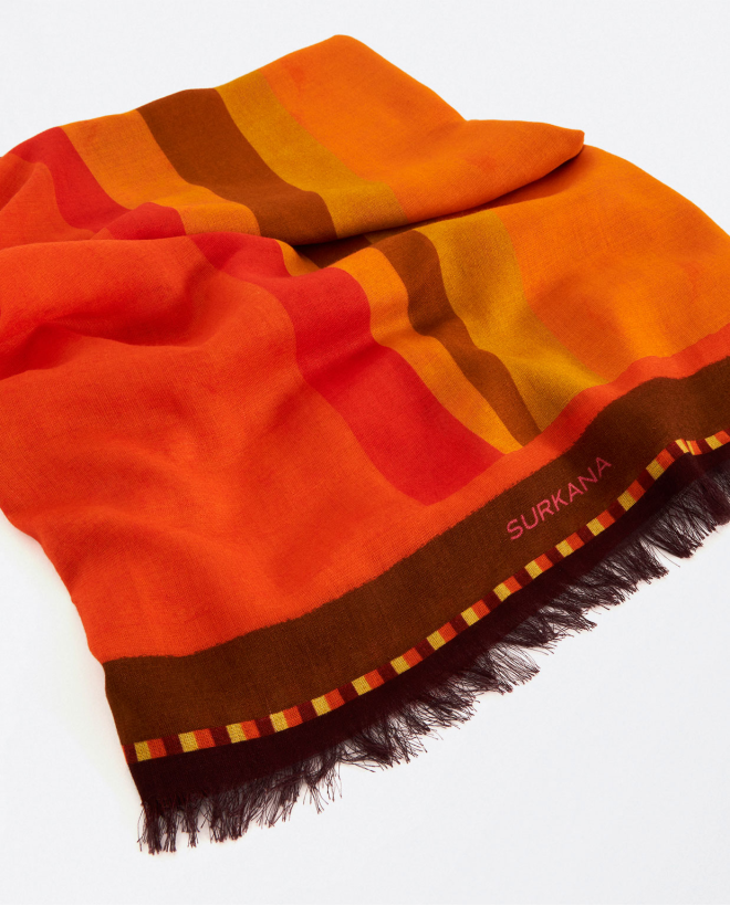 Printed sarong scarf Orange