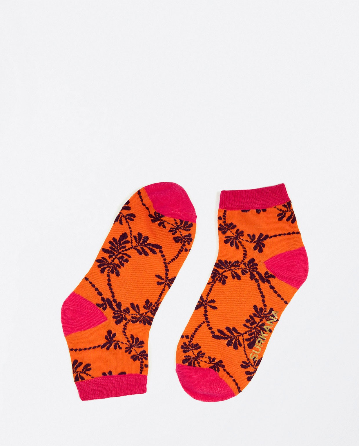 Printed ankle socks Coral