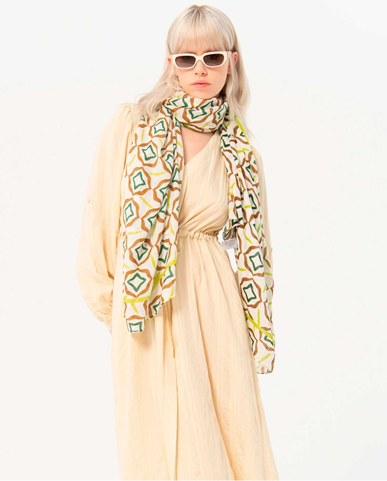 Printed sarong scarf Beige