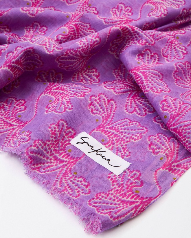 Printed sarong scarf Lilac