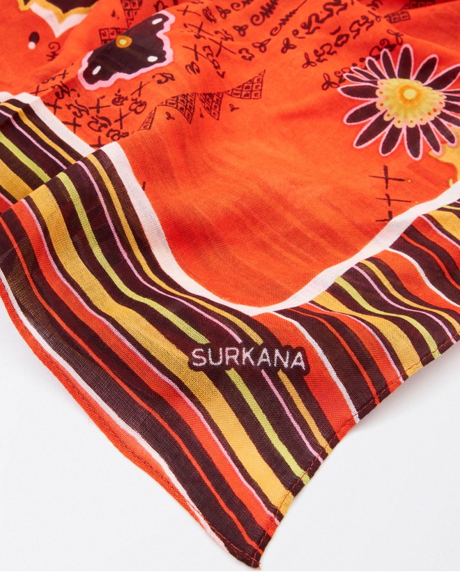 Printed sarong scarf Fuchsia