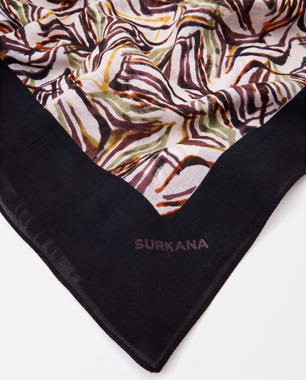 Printed sarong scarf Black