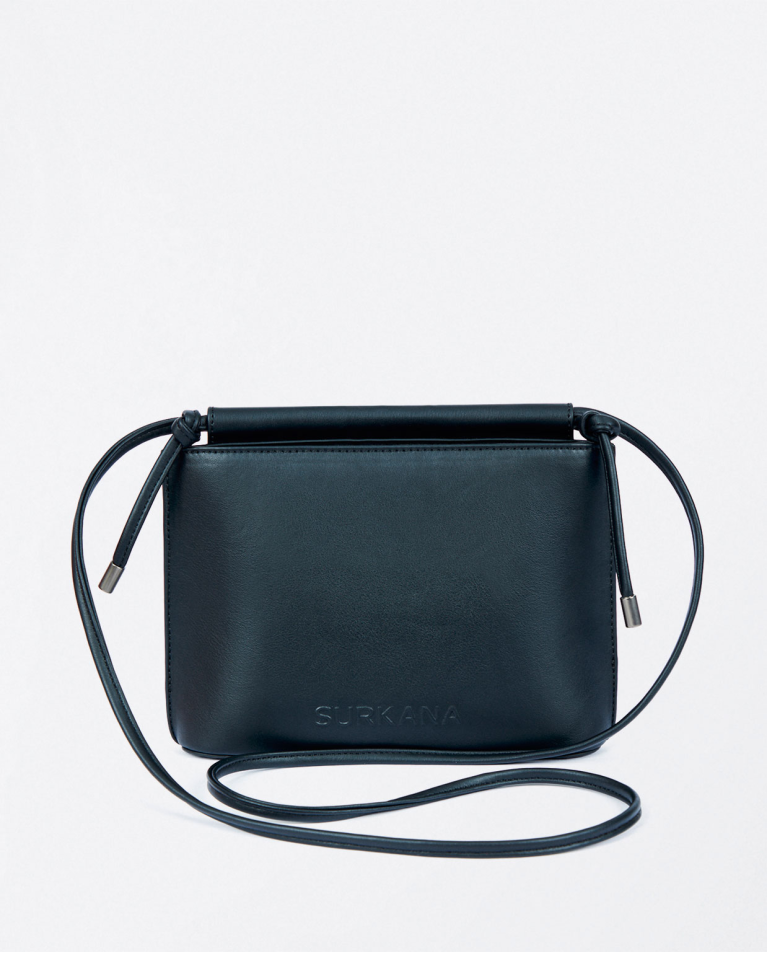 Black vegan leather crossbody bag sale