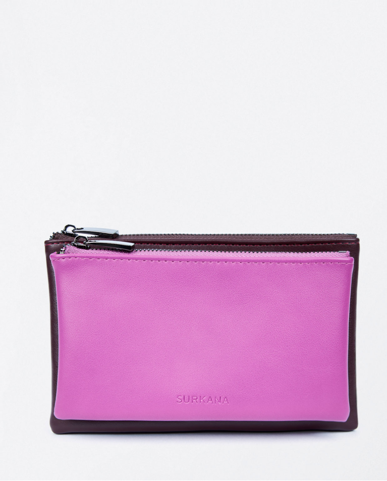 Monedero doble bicolor Morado