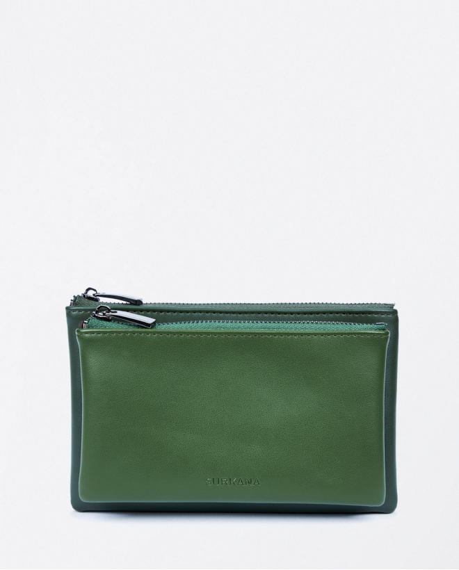 Two-tone wallet Green