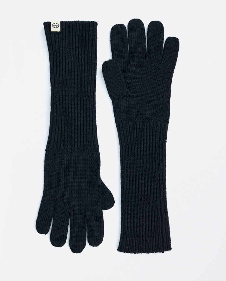 Gants longs tricotés Noir