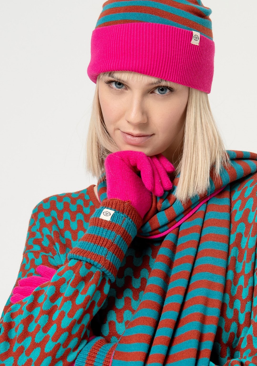 Gants longs combinés Fushia