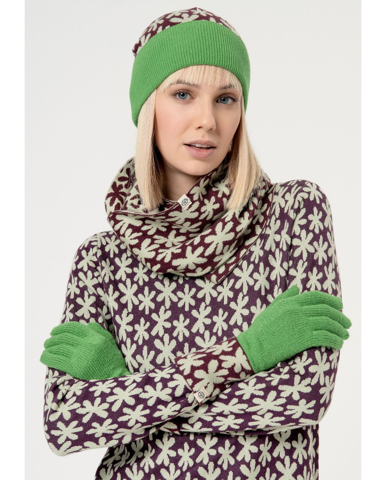 Combination knitted collar Acid green