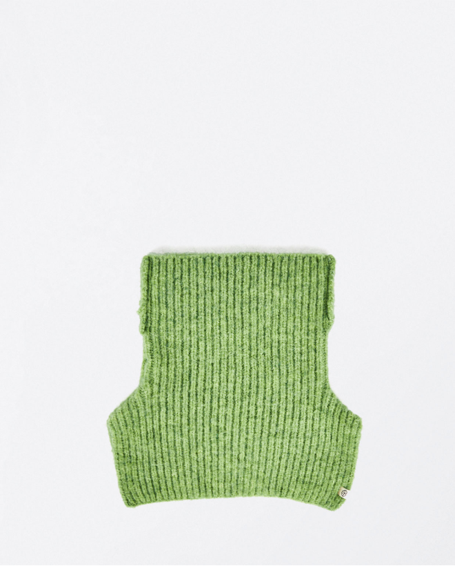 Col roulé en tricot Vert