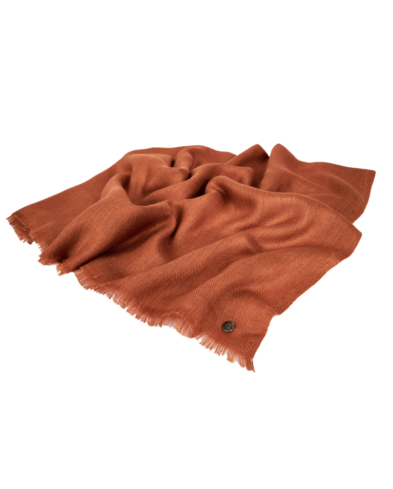 Plain viscose and wool scarf Tile