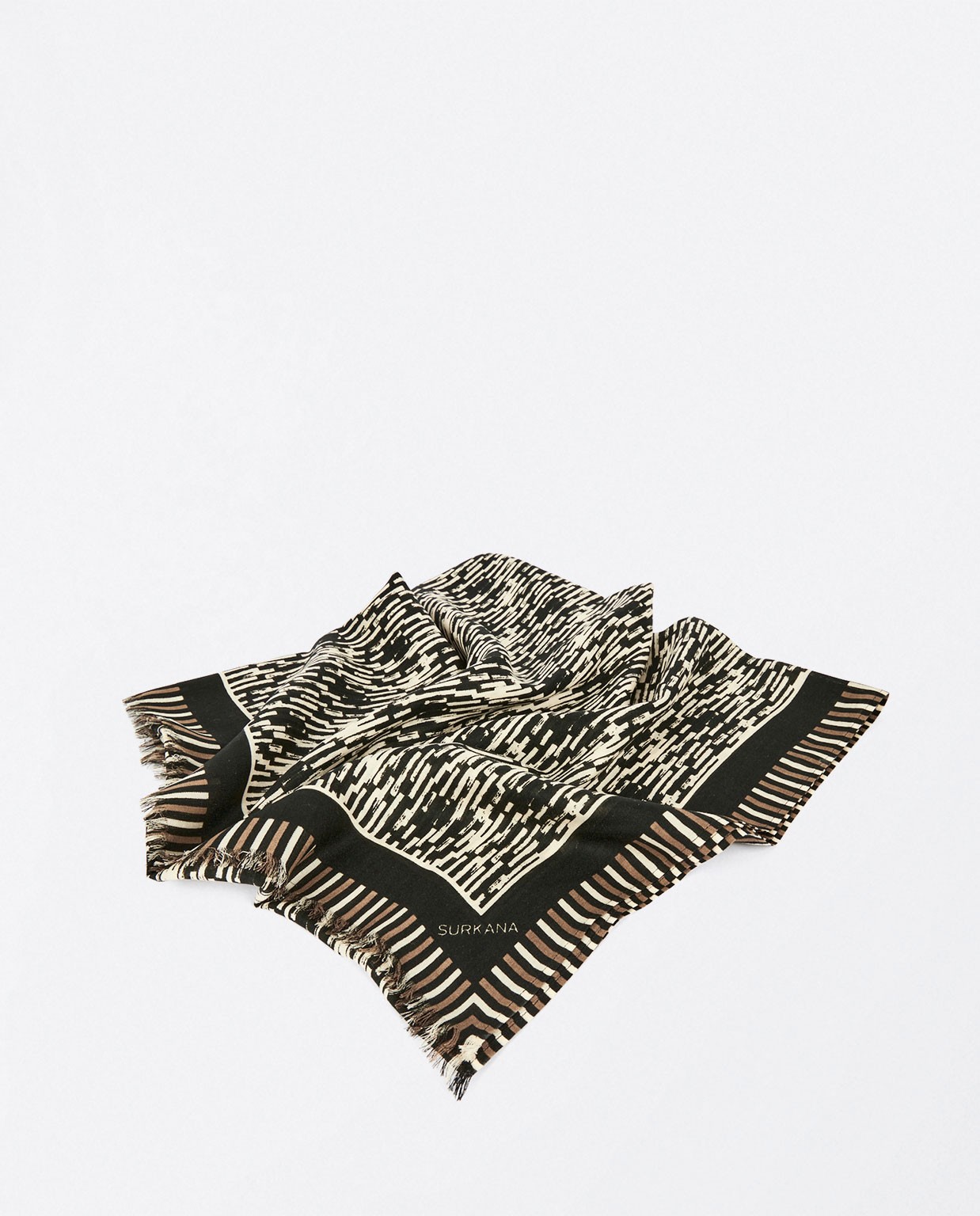 Printed viscose scarf Black