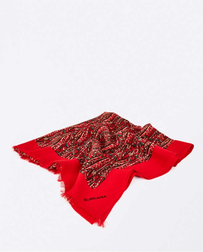 Foulard viscosa estampado Rojo