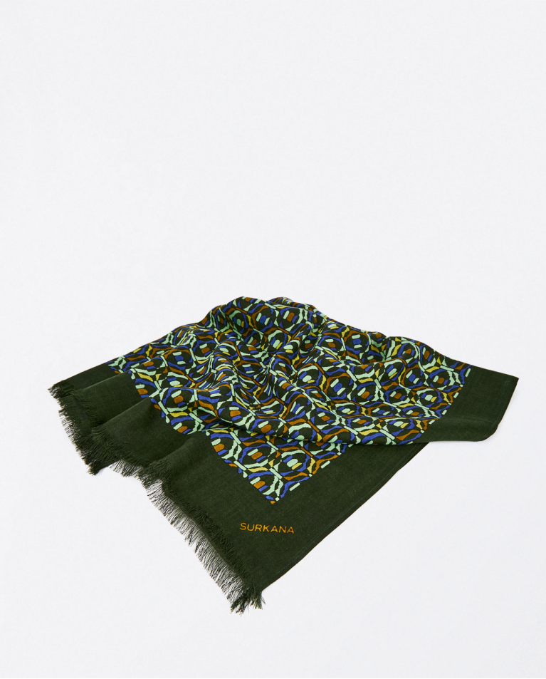 Printed viscose scarf Green