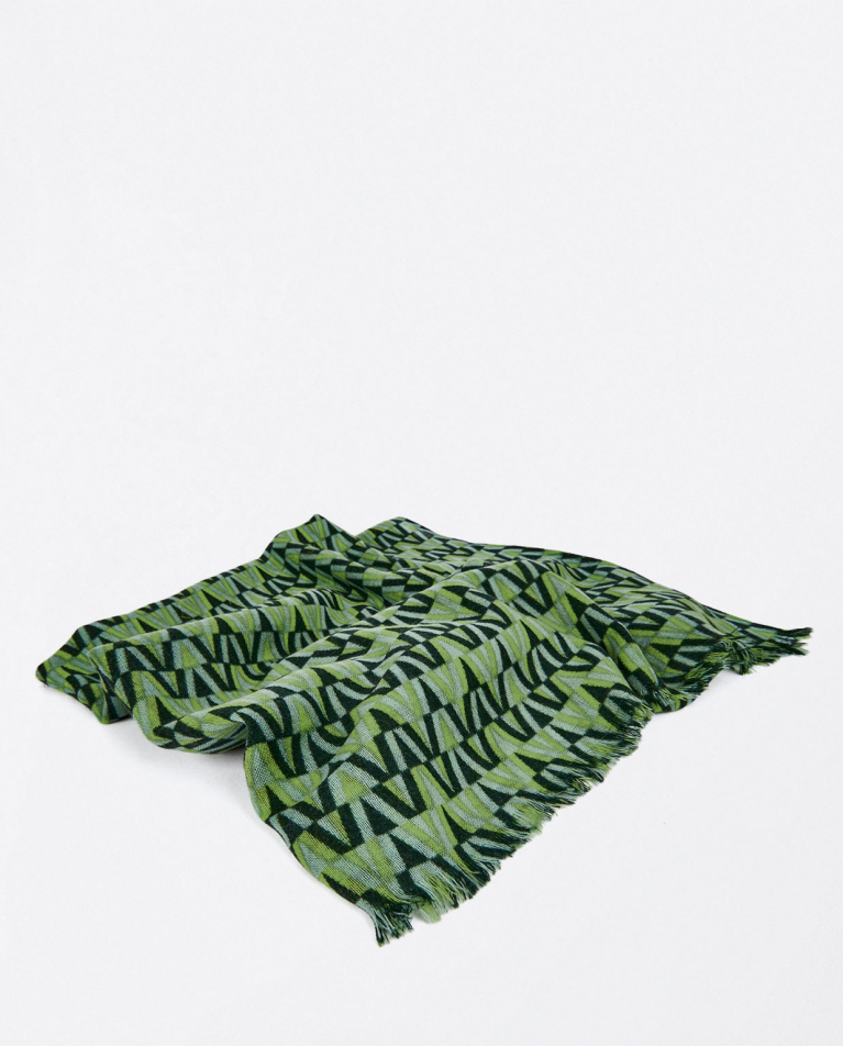 Printed viscose scarf Green