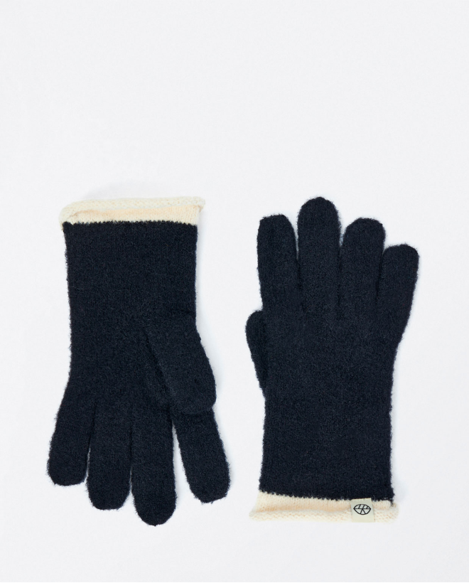 Gants avec détails contrastés Noir