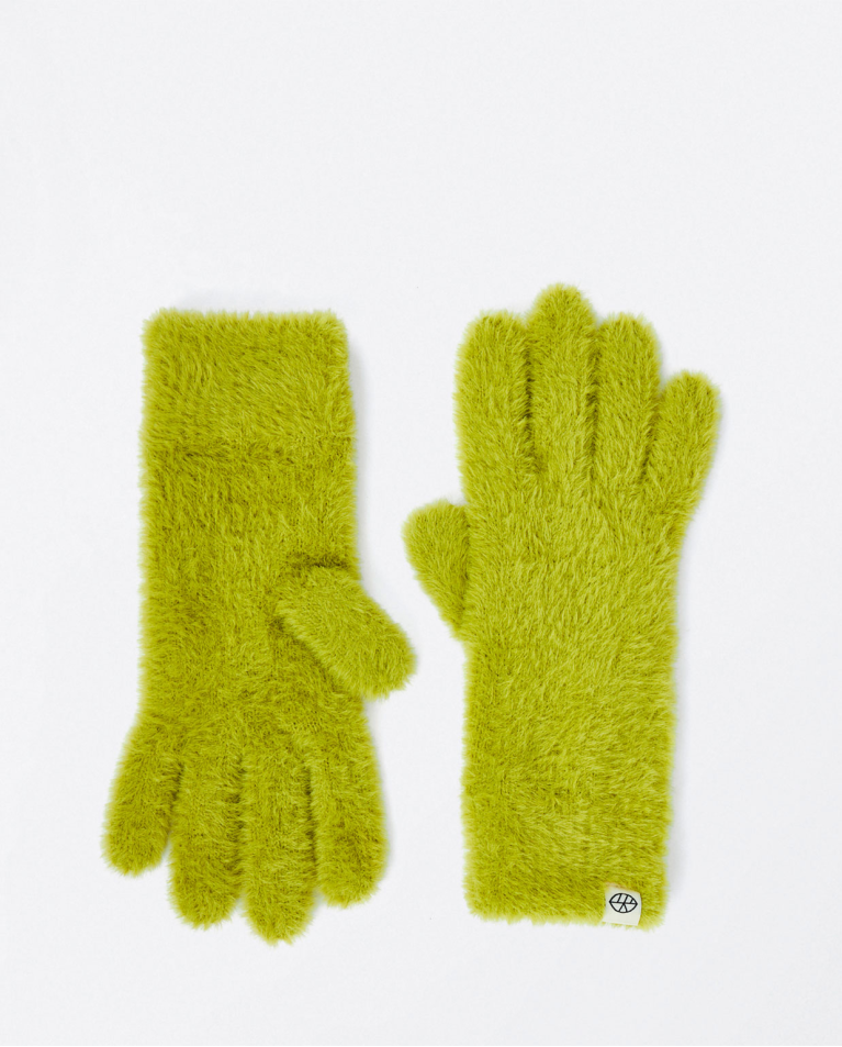 Gants tricotés unis Vert