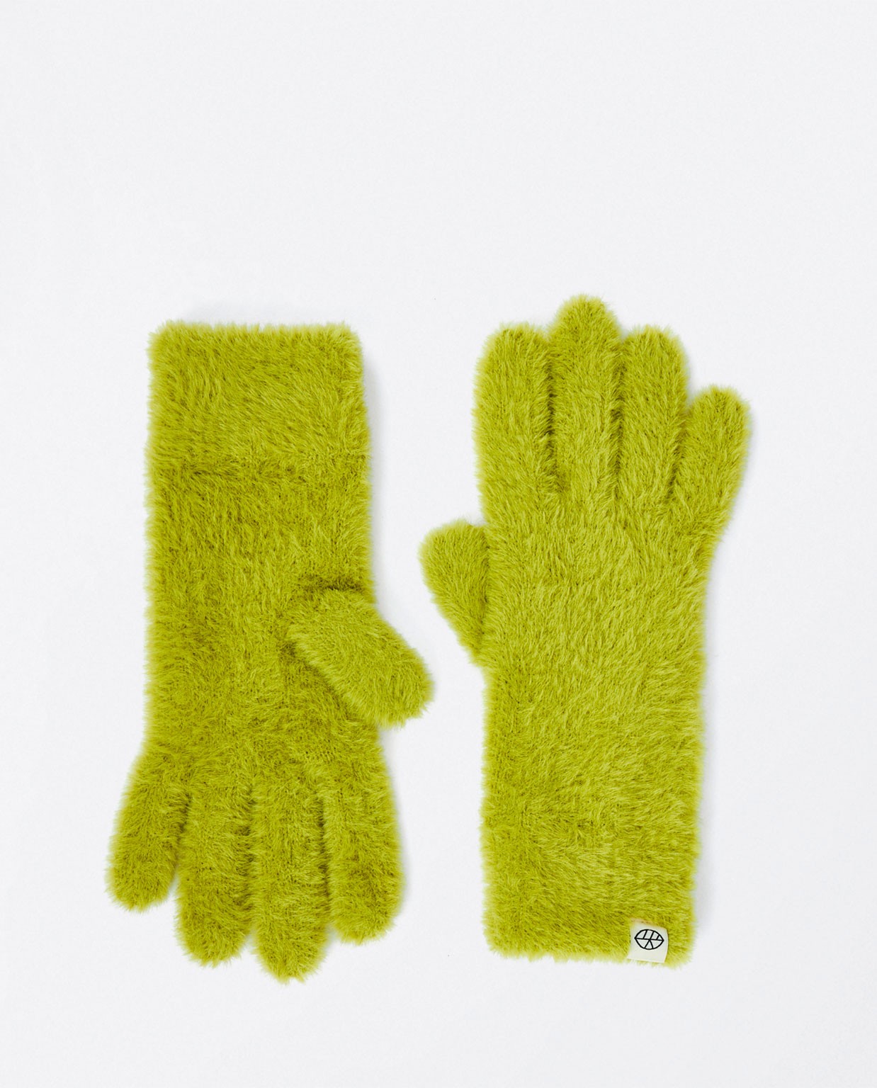 Guantes lisos de punto Verde