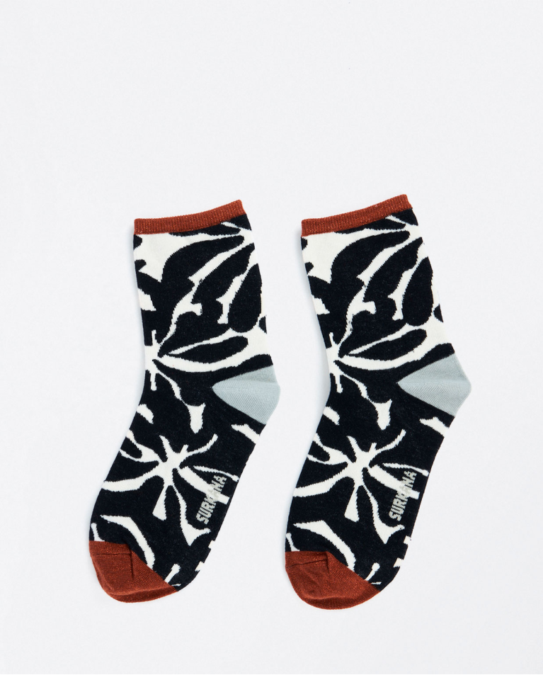 Chaussettes moyennes en jacquard Noir