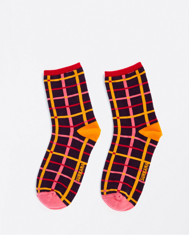 Medium jacquard socks Coral