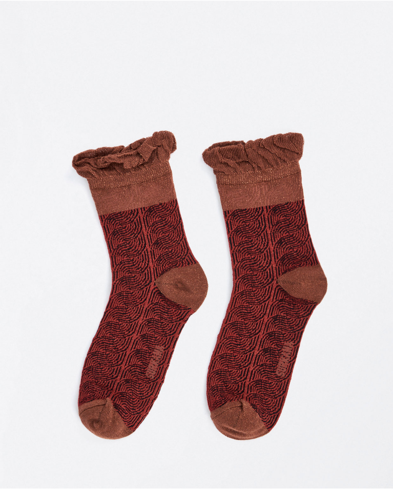 Medium lurex socks Red