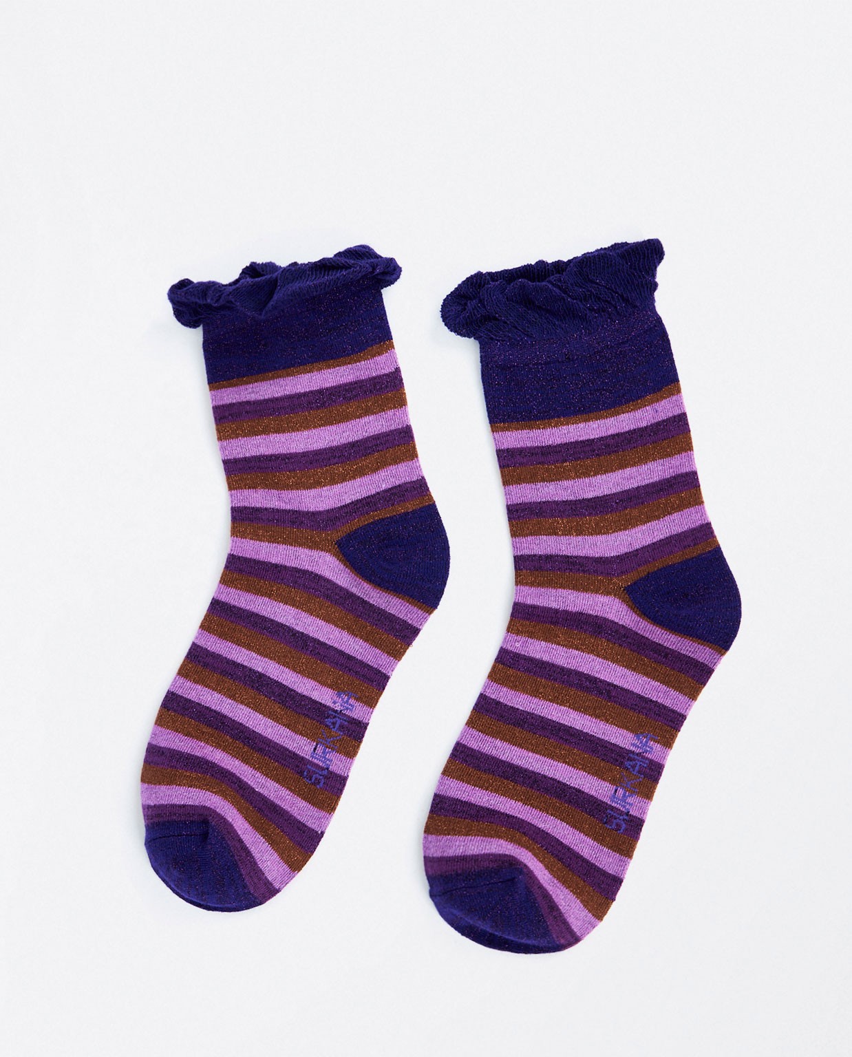 Chaussettes moyennes en lurex Violet