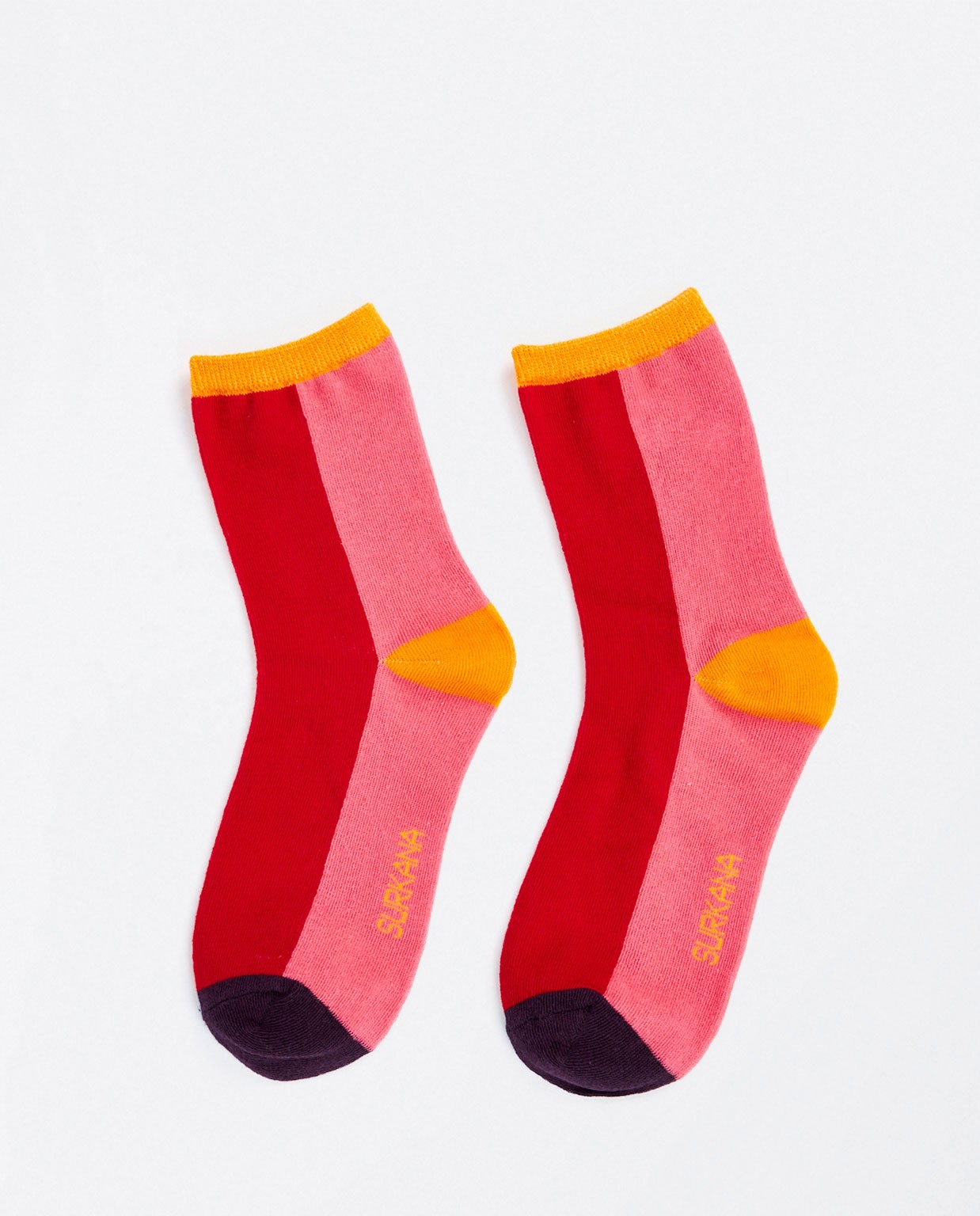 Chaussettes en jacquard moyen Rouge