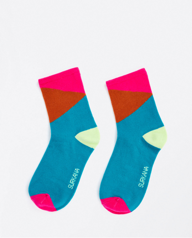 Chaussettes en jacquard moyen Turquoise