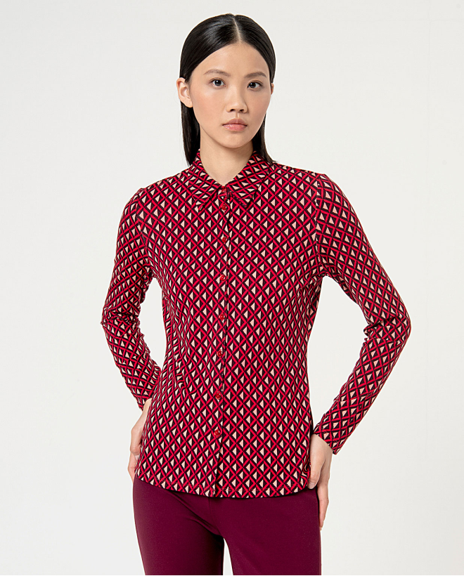 Printed long sleeve elastic...