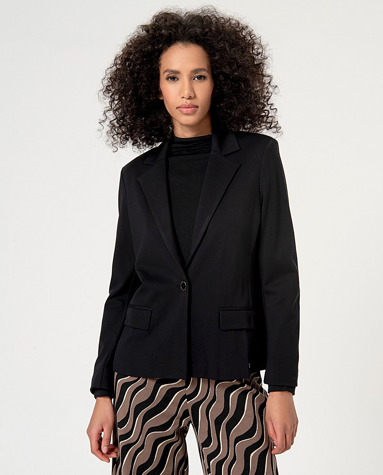 Blazer en viscose extensible Noir