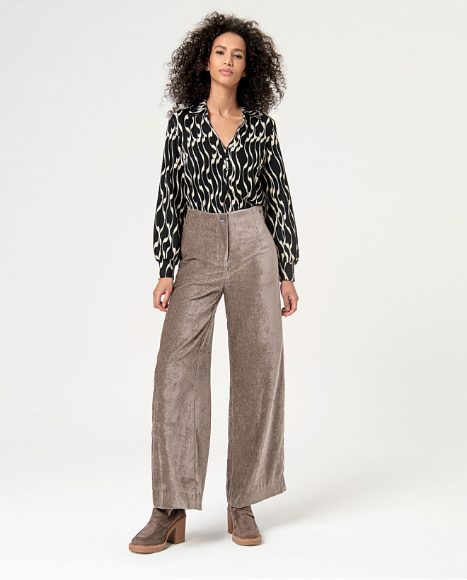 Pantalon palazzo en velours...