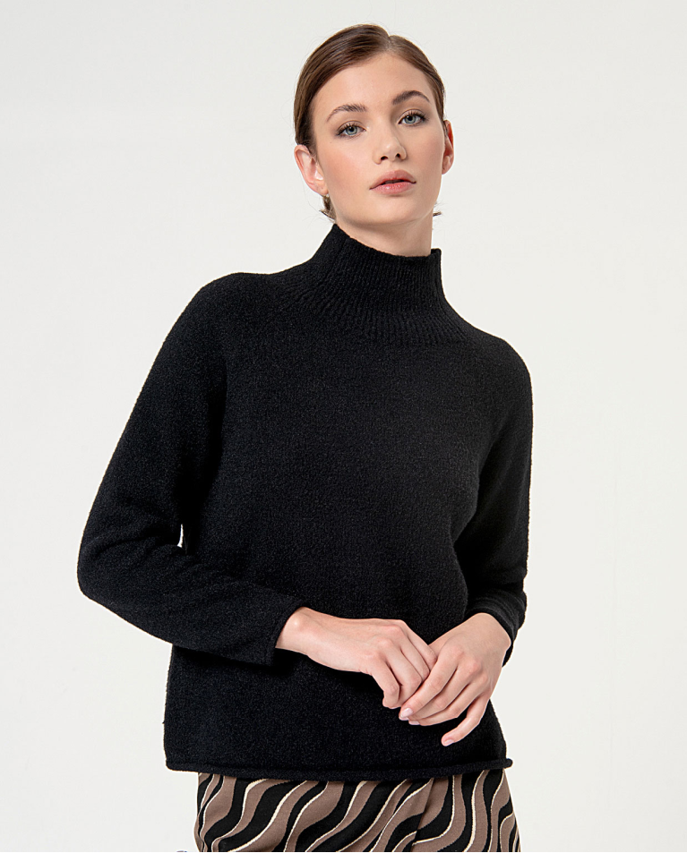 Knitted sweater turtleneck Black