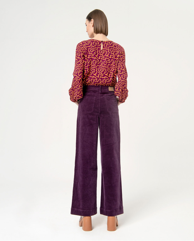 L'angence Velvet popular purple flare pants size 6