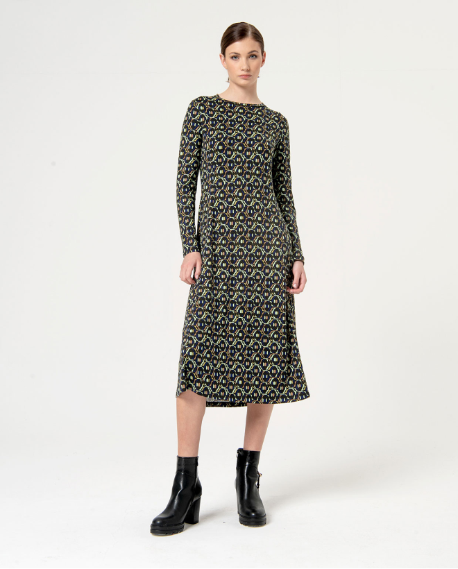 Printed elastic midi...