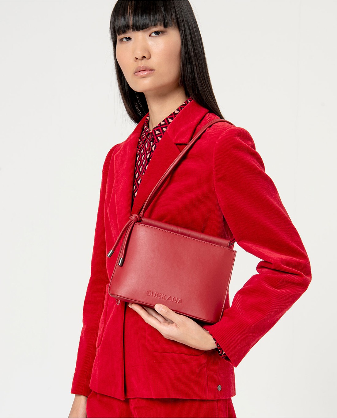 Oversize Scarlet Red Vegan Suede high quality Leather Crossbody / Shoulder Bag