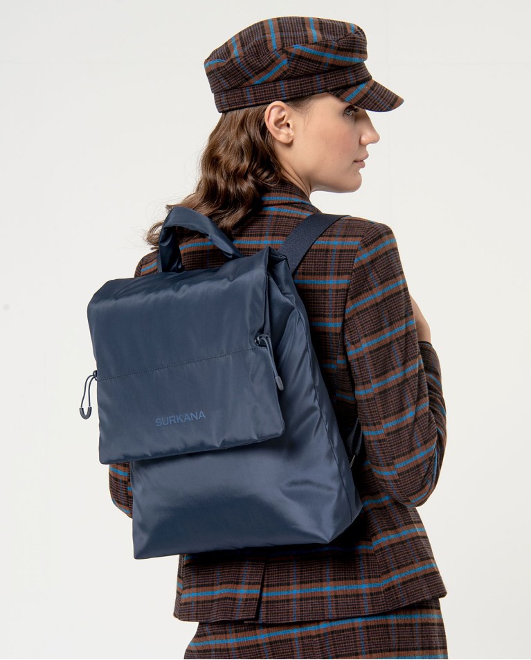 Sac à dos en nylon rembourré Bleu foncé